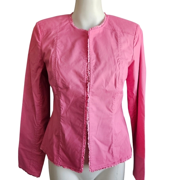 Doncaster Jackets & Blazers - Doncaster Womens Pink Jacket Ruffled Front And Hem Size 4 Barbie NWT
